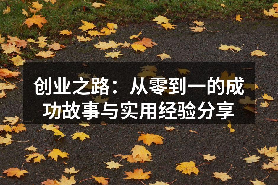 创业之路：从零到一的成功故事与实用经验分享